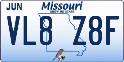 MO license plate VL8Z8F