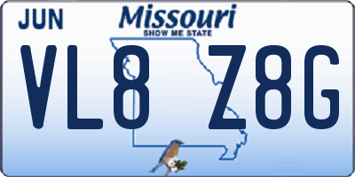 MO license plate VL8Z8G