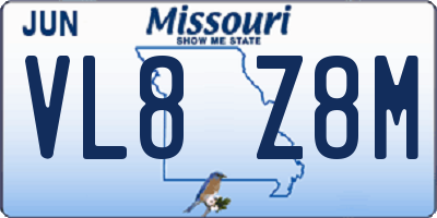 MO license plate VL8Z8M