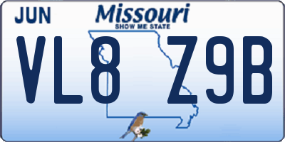 MO license plate VL8Z9B