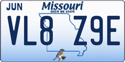 MO license plate VL8Z9E