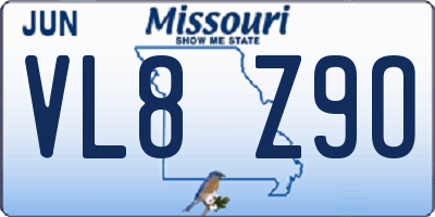 MO license plate VL8Z9O