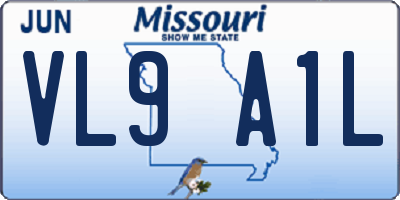 MO license plate VL9A1L