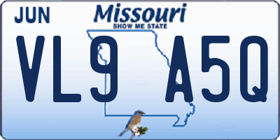 MO license plate VL9A5Q