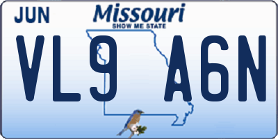 MO license plate VL9A6N