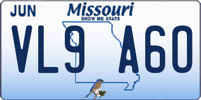 MO license plate VL9A6O