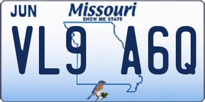 MO license plate VL9A6Q
