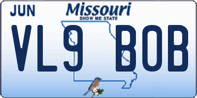 MO license plate VL9B0B