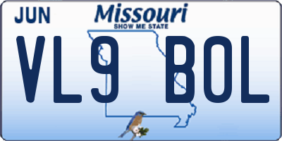 MO license plate VL9B0L