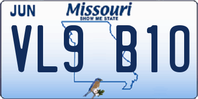 MO license plate VL9B1O