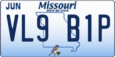 MO license plate VL9B1P