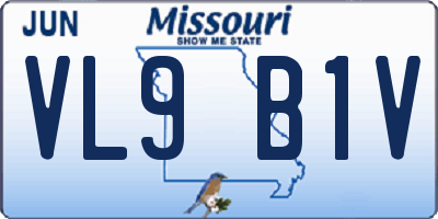 MO license plate VL9B1V