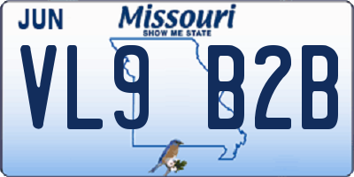 MO license plate VL9B2B