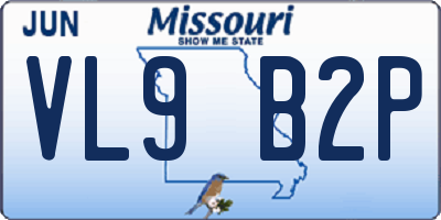 MO license plate VL9B2P