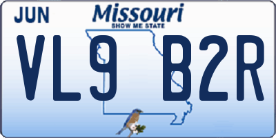 MO license plate VL9B2R