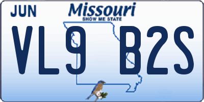MO license plate VL9B2S