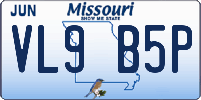 MO license plate VL9B5P