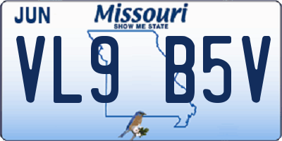 MO license plate VL9B5V