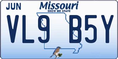 MO license plate VL9B5Y