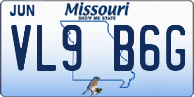 MO license plate VL9B6G