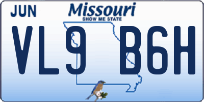 MO license plate VL9B6H