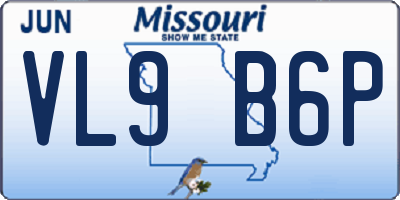 MO license plate VL9B6P