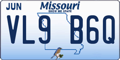 MO license plate VL9B6Q