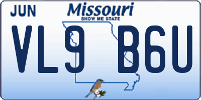 MO license plate VL9B6U