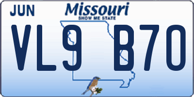 MO license plate VL9B7O
