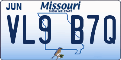 MO license plate VL9B7Q