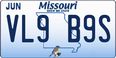 MO license plate VL9B9S