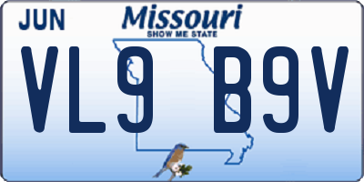 MO license plate VL9B9V