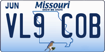 MO license plate VL9C0B