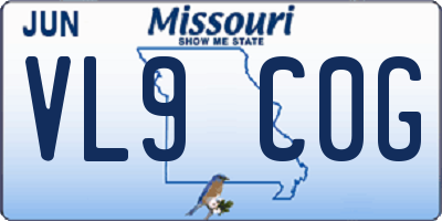 MO license plate VL9C0G