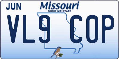 MO license plate VL9C0P