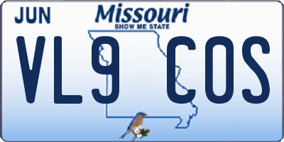 MO license plate VL9C0S