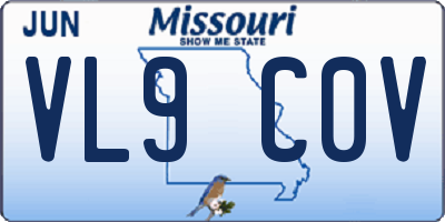 MO license plate VL9C0V