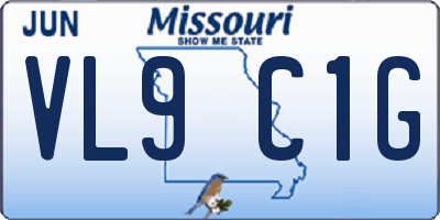 MO license plate VL9C1G
