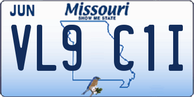 MO license plate VL9C1I