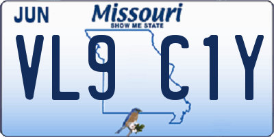 MO license plate VL9C1Y