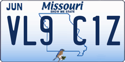 MO license plate VL9C1Z