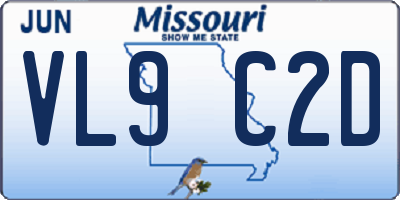 MO license plate VL9C2D