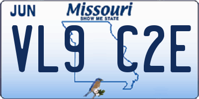 MO license plate VL9C2E
