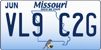 MO license plate VL9C2G