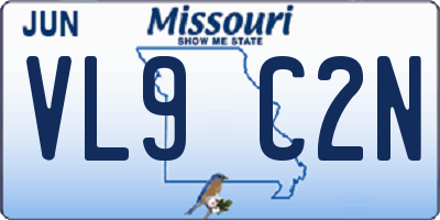 MO license plate VL9C2N