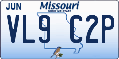 MO license plate VL9C2P