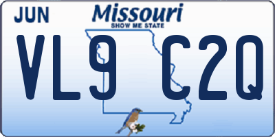 MO license plate VL9C2Q