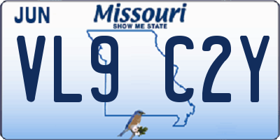 MO license plate VL9C2Y