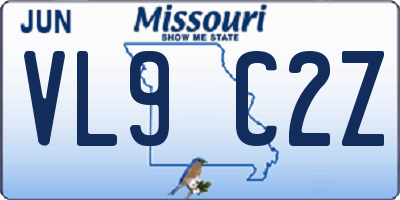 MO license plate VL9C2Z