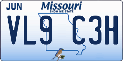 MO license plate VL9C3H